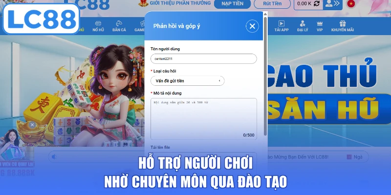 Hỗ trợ người chơi nhờ chuyên môn qua đào tạo