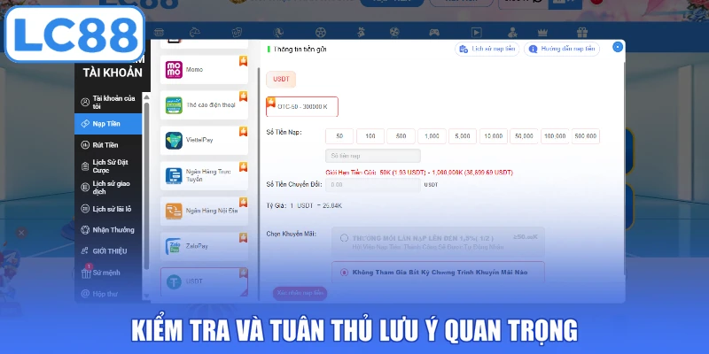 Kiểm tra và tuân thủ lưu ý quan trọng