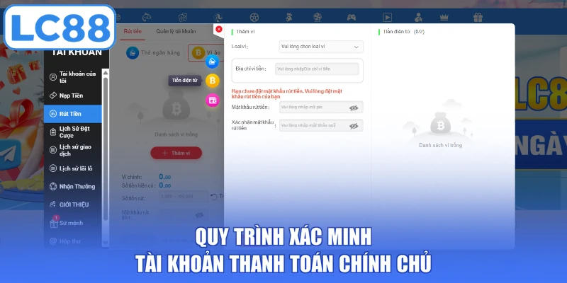 Quy trình xác minh tài khoản thanh toán chính chủ