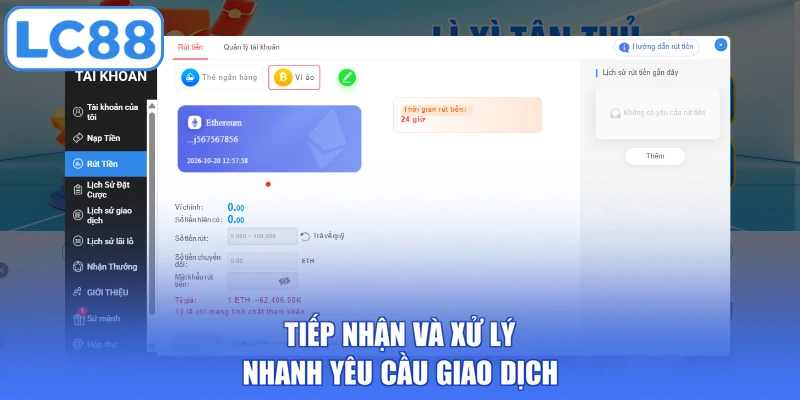 Tiếp nhận và xử lý nhanh yêu cầu giao dịch